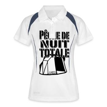 Pêche de nuit total en france Carp's Jacking - Polo respirant Femme - blanc/marine - Devant