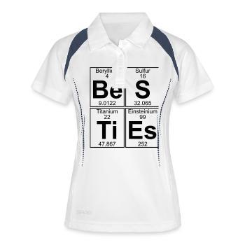 Soyez-S-Ti-Es (besties) - Full - Polo respirant Femme - blanc/marine - Devant