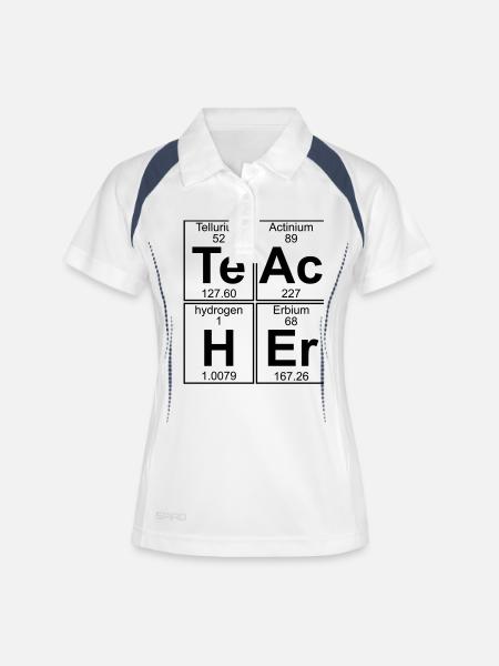 Te-Ac-H-Er (teacher) - Women's Polo breathable - white/navy
