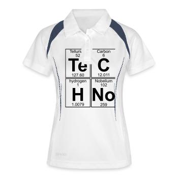 Te-C-H-No (techno) - Polo respirant Femme - blanc/marine - Devant