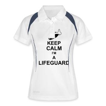 keep calm I'm a lifeguard kg10 - Frauen Polo atmungsaktiv - Weiß/Navy - Vorne
