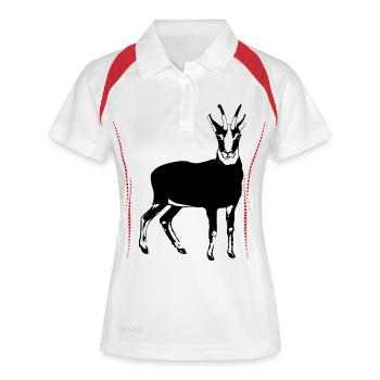 Gemse - Frauen Polo atmungsaktiv - Weiß/Navy - Vorne