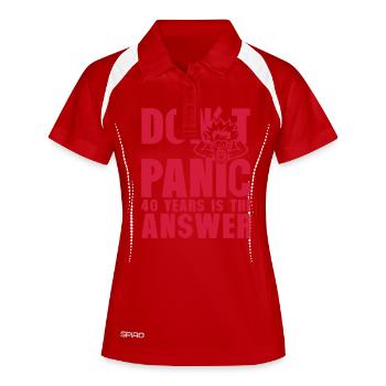 40 years dont panic anniversaire is the - Polo respirant Femme - blanc/marine - Devant