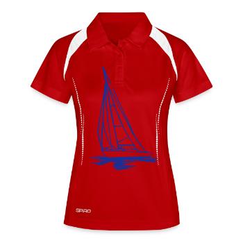 Sailing Boat - Frauen Polo atmungsaktiv - Weiß/Navy - Vorne