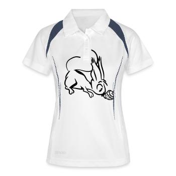 Squirrel doux drôle - Polo respirant Femme - blanc/marine - Devant