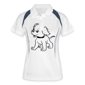 Dog playing baby cute - Women's Polo breathable - white/navy - Front