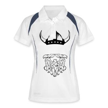 wikinger - Frauen Polo atmungsaktiv - Weiß/Navy - Vorne