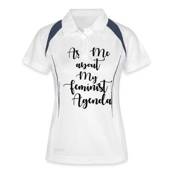 Ask Me About My Feminist Agenda - Women's Polo breathable - white/navy - Front