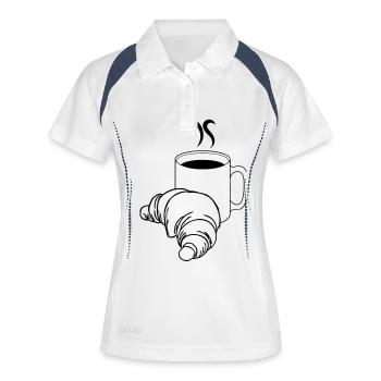 Petit déjeuner - Polo respirant Femme - blanc/marine - Devant