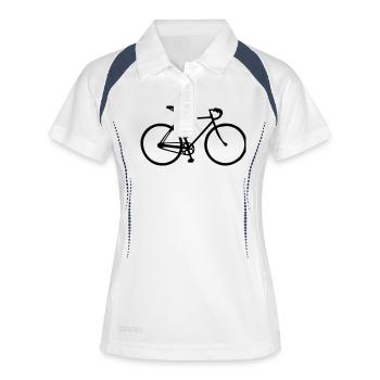 Bike, bicycle,beachcruiser, racing bicycle - Women's Polo breathable - white/navy - Front