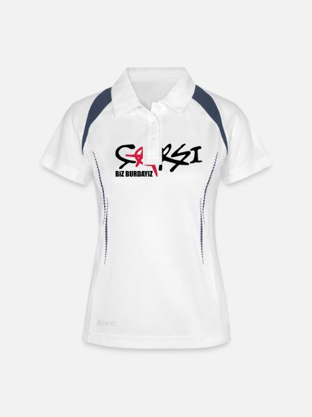 CARSI biz burdayiz - Women's Polo breathable - white/navy