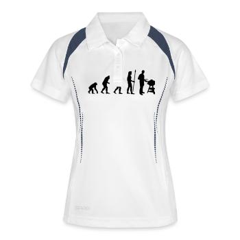 grilling - Frauen Polo atmungsaktiv - Weiß/Navy - Vorne