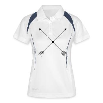 LOVE2 - Frauen Polo atmungsaktiv - Weiß/Navy - Vorne