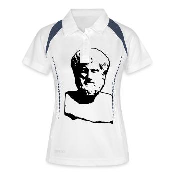 Aristote - Polo respirant Femme - blanc/marine - Devant