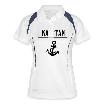 kapitan - Frauen Polo atmungsaktiv - Weiß/Navy - Vorne