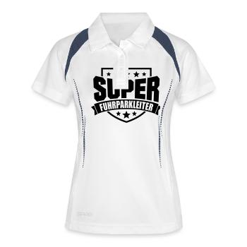 Super Fuhrparkleiter - Frauen Polo atmungsaktiv - Weiß/Navy - Vorne