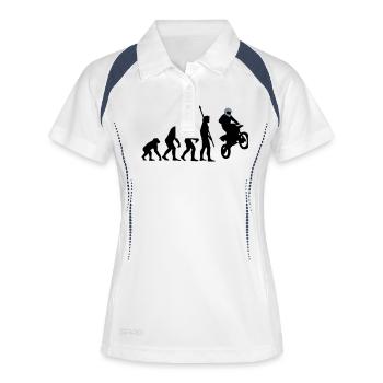 evolution_motorbike_stunt_a_2c - Polo respirant Femme - blanc/marine - Devant