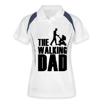 The Walking Dad - Frauen Polo atmungsaktiv - Weiß/Navy - Vorne