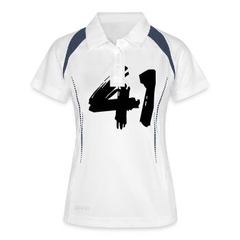 Brushed 41 - Frauen Polo atmungsaktiv - Weiß/Navy - Vorne