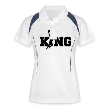 Basket de sport - cadeau - slam ball King- - Polo respirant Femme - blanc/marine - Devant