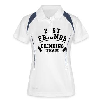 Beste Freunde Alkohol - Frauen Polo atmungsaktiv - Weiß/Navy - Vorne