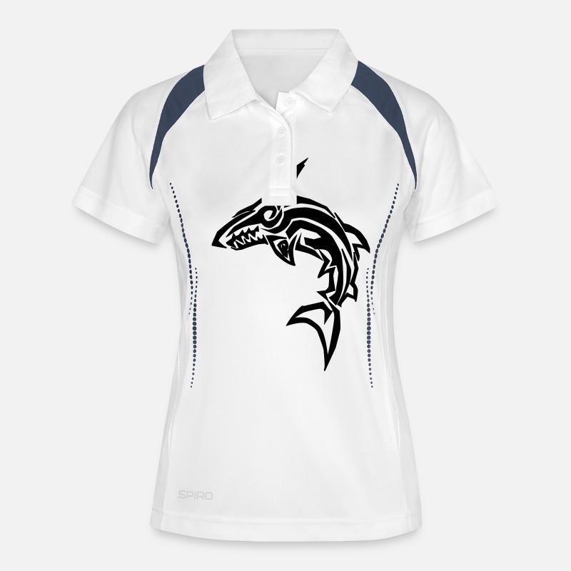 Tribal shark - Women's Polo breathable - white/navy