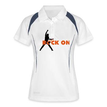 rock_on_b_2c - Polo respirant Femme - blanc/marine - Devant
