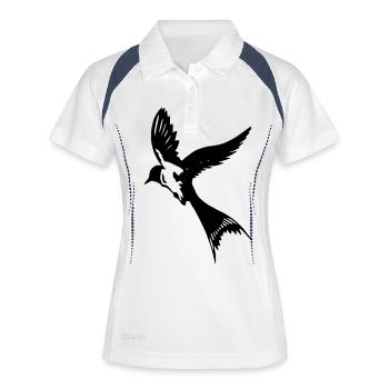 Fliegende Schwalbe - Frauen Polo atmungsaktiv - Weiß/Navy - Vorne