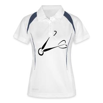 fléchettes - Polo respirant Femme - blanc/marine - Devant