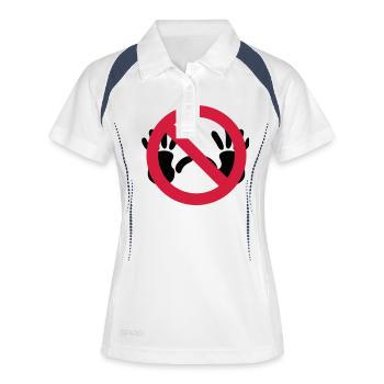 Nix grapschen SVG - Frauen Polo atmungsaktiv - Weiß/Navy - Vorne