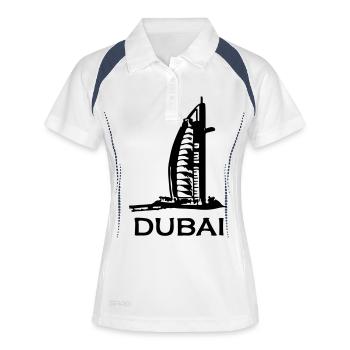 dubai - Frauen Polo atmungsaktiv - Weiß/Navy - Vorne