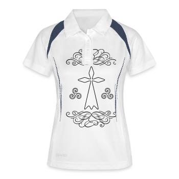 breizh hermine - Polo respirant Femme - blanc/marine - Devant