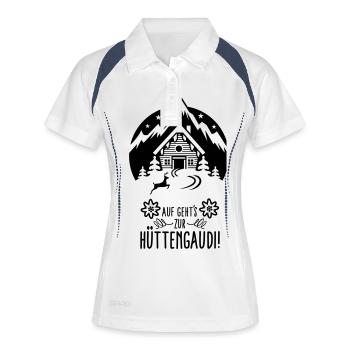 Hüttengaudi - Frauen Polo atmungsaktiv - Weiß/Navy - Vorne
