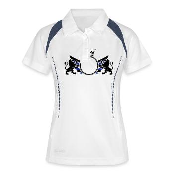 wappen_lions_002 - Polo respirant Femme - blanc/marine - Devant
