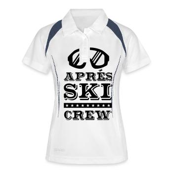 apres ski crew brille - Frauen Polo atmungsaktiv - Weiß/Navy - Vorne