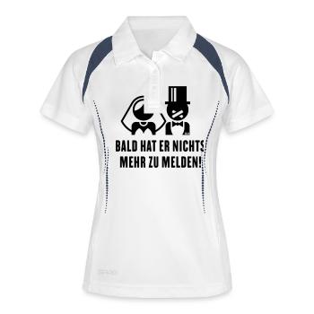 Bald Hat Er Nichts Mehr Zu Melden! (Braut JGA Ehe) - Frauen Polo atmungsaktiv - Weiß/Navy - Vorne