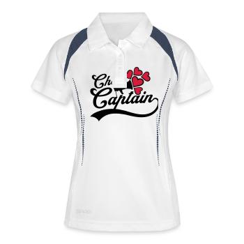 Cheer cheering On Cheer Capitaine Megafon - Polo respirant Femme - blanc/marine - Devant