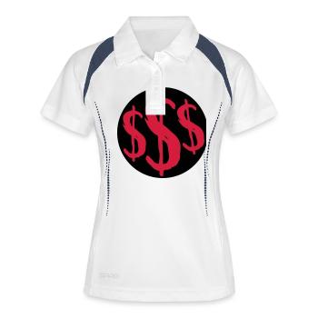 Signe riche de 3 dollars - Polo respirant Femme - blanc/marine - Devant