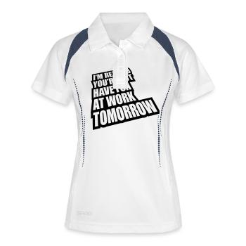 have fun at work - Frauen Polo atmungsaktiv - Weiß/Navy - Vorne