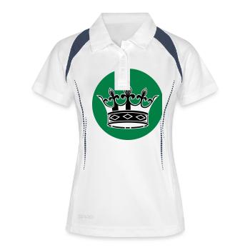 krone 1 - Frauen Polo atmungsaktiv - Weiß/Navy - Vorne