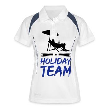 holiday team - Frauen Polo atmungsaktiv - Weiß/Navy - Vorne