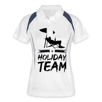 holiday team - Frauen Polo atmungsaktiv - Weiß/Navy - Vorne