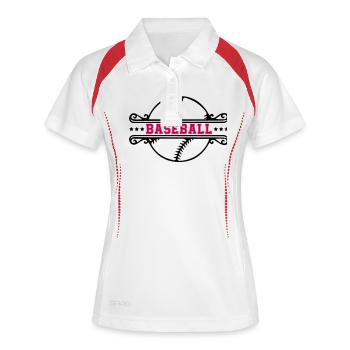base-ball - Polo respirant Femme - blanc/marine - Devant