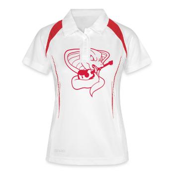 Evil Cobra Snake Plays Guitar Cool Guitarist - Women's Polo breathable - white/navy - Front