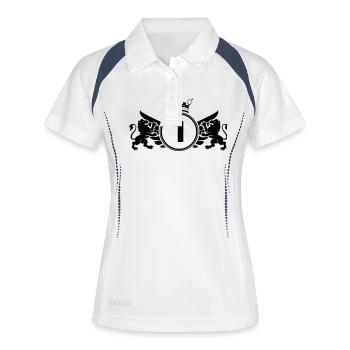 wappen 1 - Frauen Polo atmungsaktiv - Weiß/Navy - Vorne