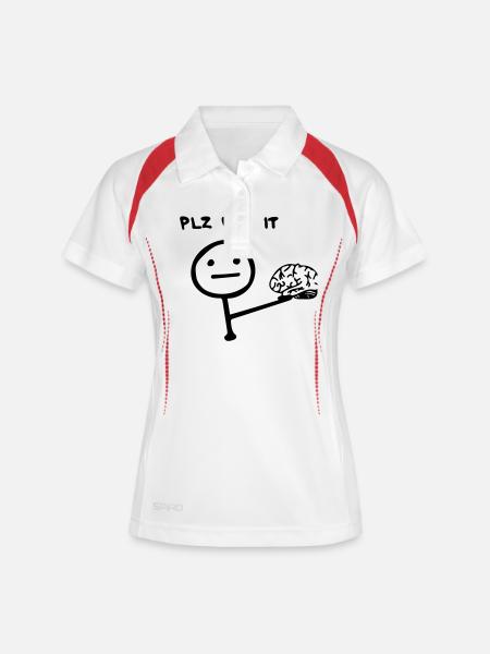 please use it - Women's Polo breathable - white/navy