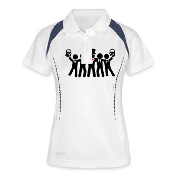 Enterrement de vie de garçon Junggesellen Équipe - Polo respirant Femme - blanc/marine - Devant