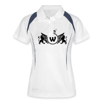 lettre W Armoiries - Polo respirant Femme - blanc/marine - Devant