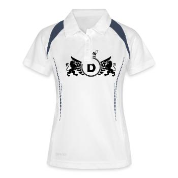 buchstabe D Wappen - Frauen Polo atmungsaktiv - Weiß/Navy - Vorne