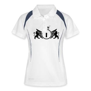 lettre I Armoiries - Polo respirant Femme - blanc/marine - Devant